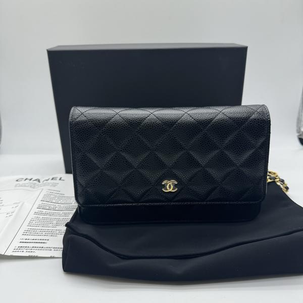 全新未使用 Chanel/香奈儿 范大范24年黑金woc斜挎包/3376 2908
