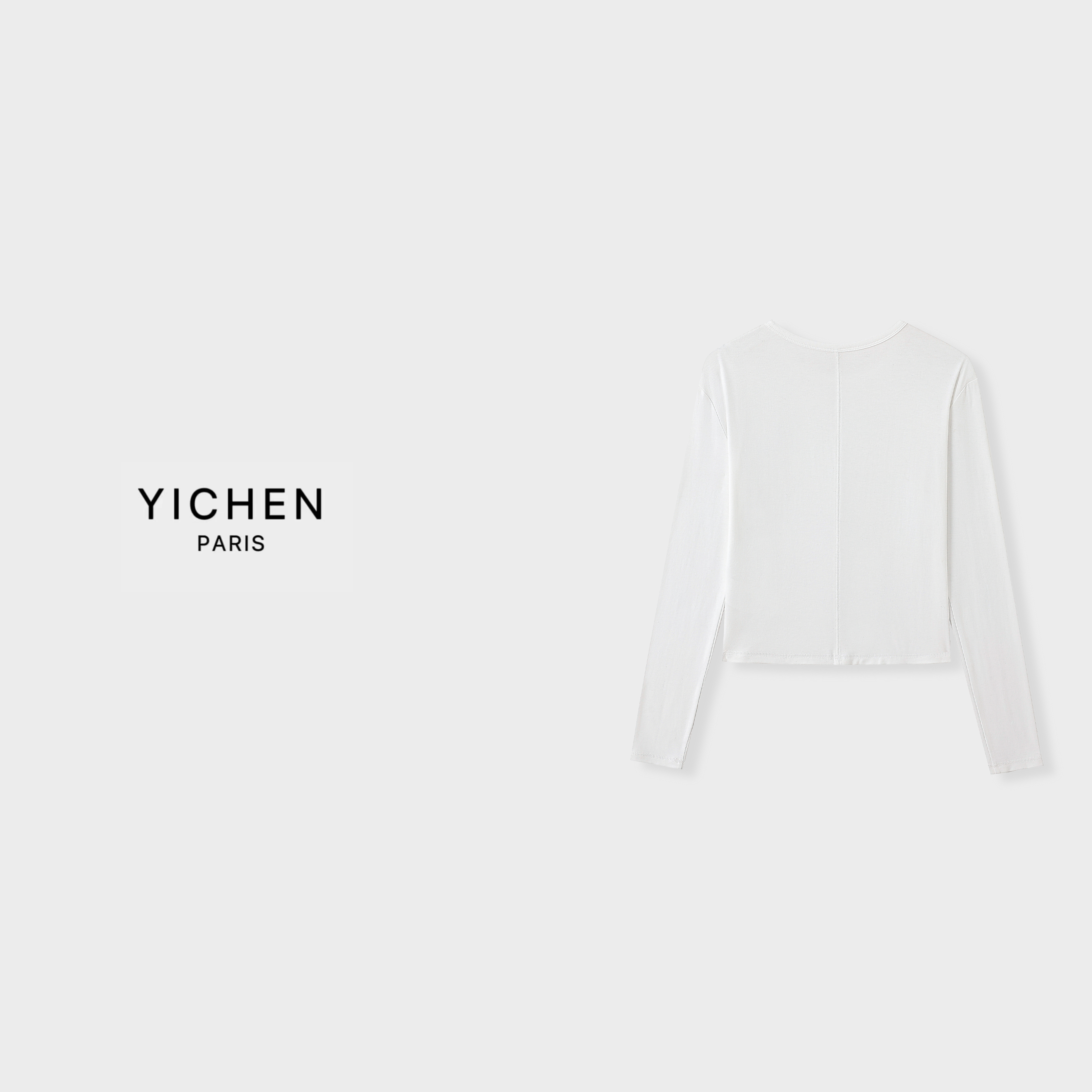 YC 白色中线款字母徽标圆领针织打底衫-3280