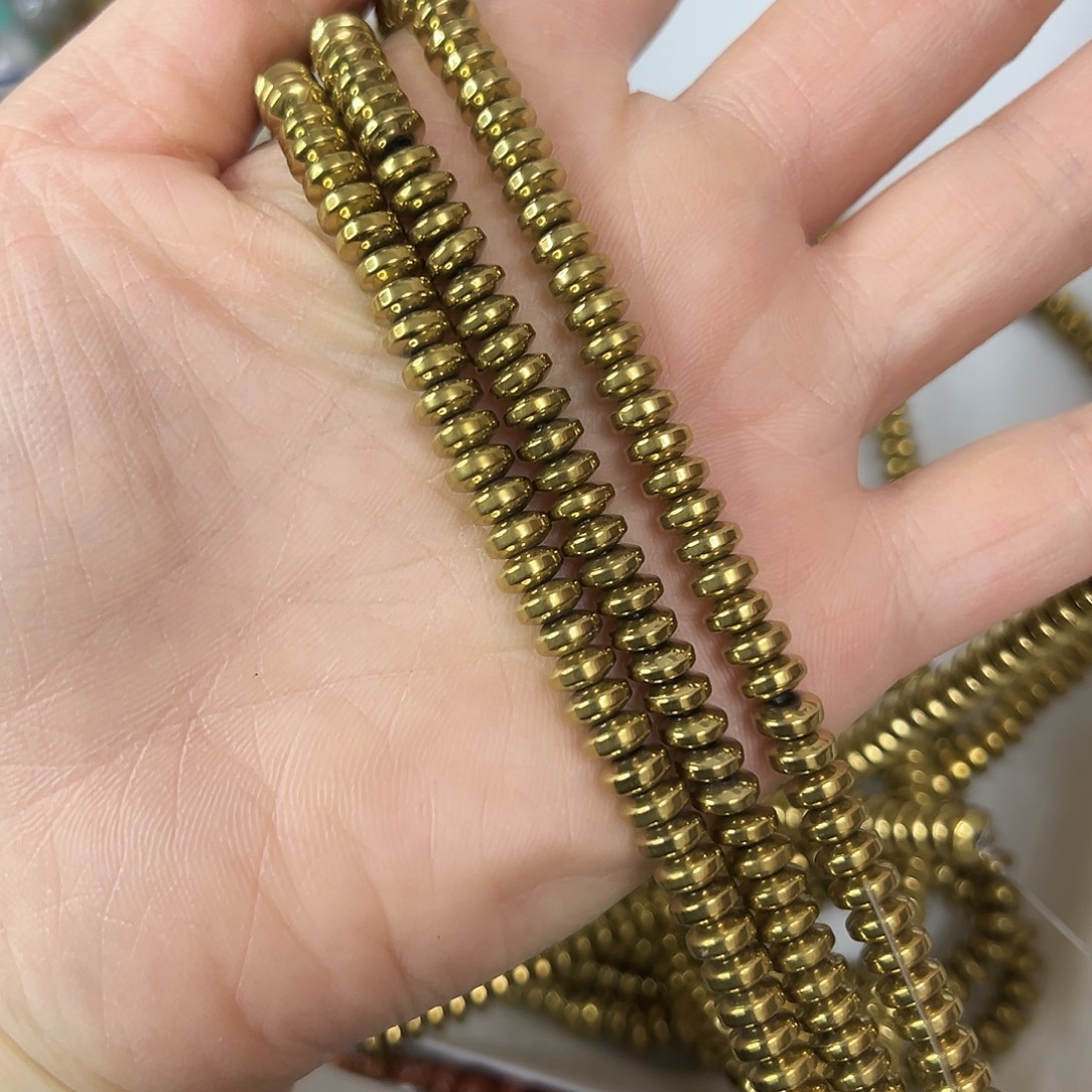 玛瑙/玉髓未镶嵌珠宝半成品，卡6黑胆石高保色一条