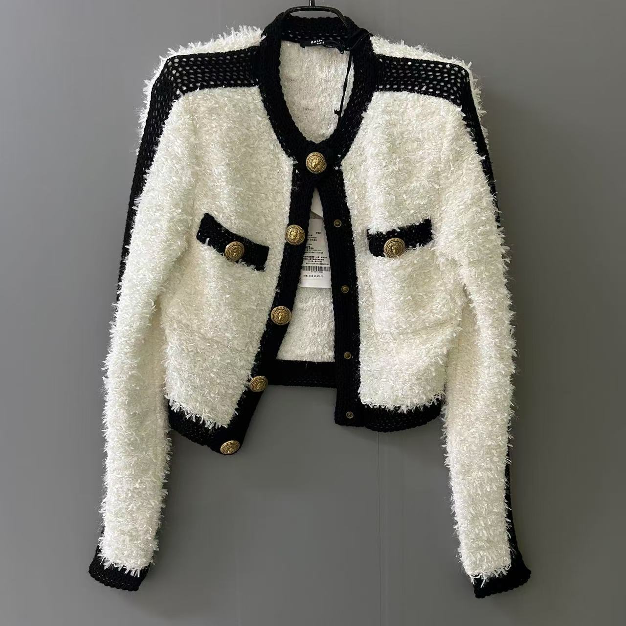 未使用 BALMAIN/巴尔曼 黑白外套