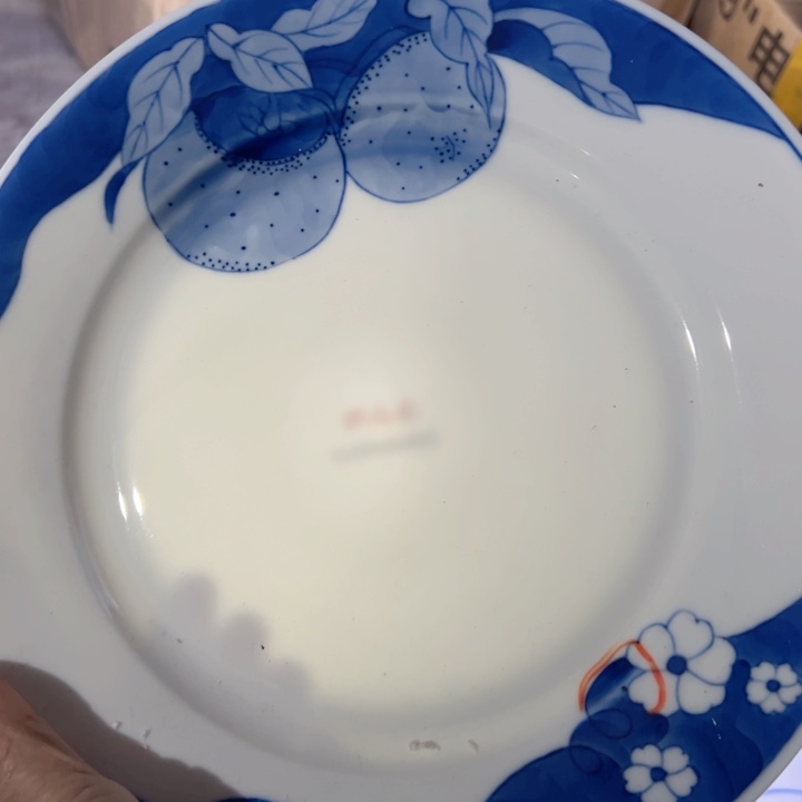 碗十寸手绘有底款