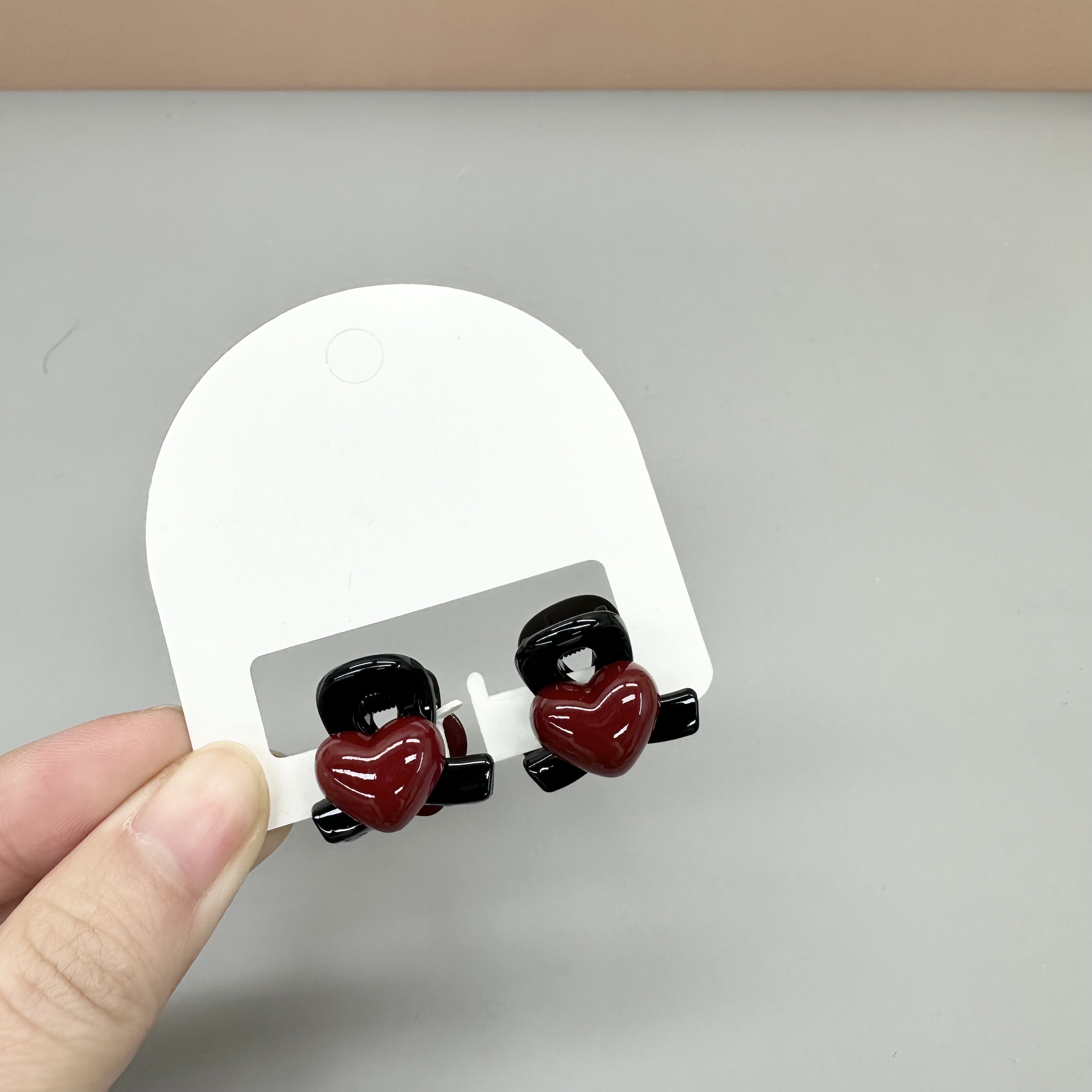 L606夕洛红色爱心一对装刘海夹欧美风复古/宫廷复古发夹迷你可爱