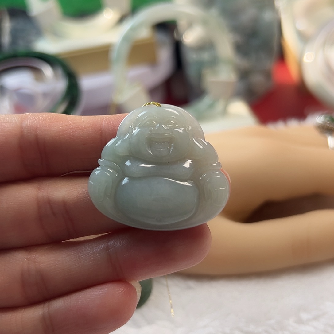 颈饰未镶嵌翡翠缅甸天然翡翠佛公