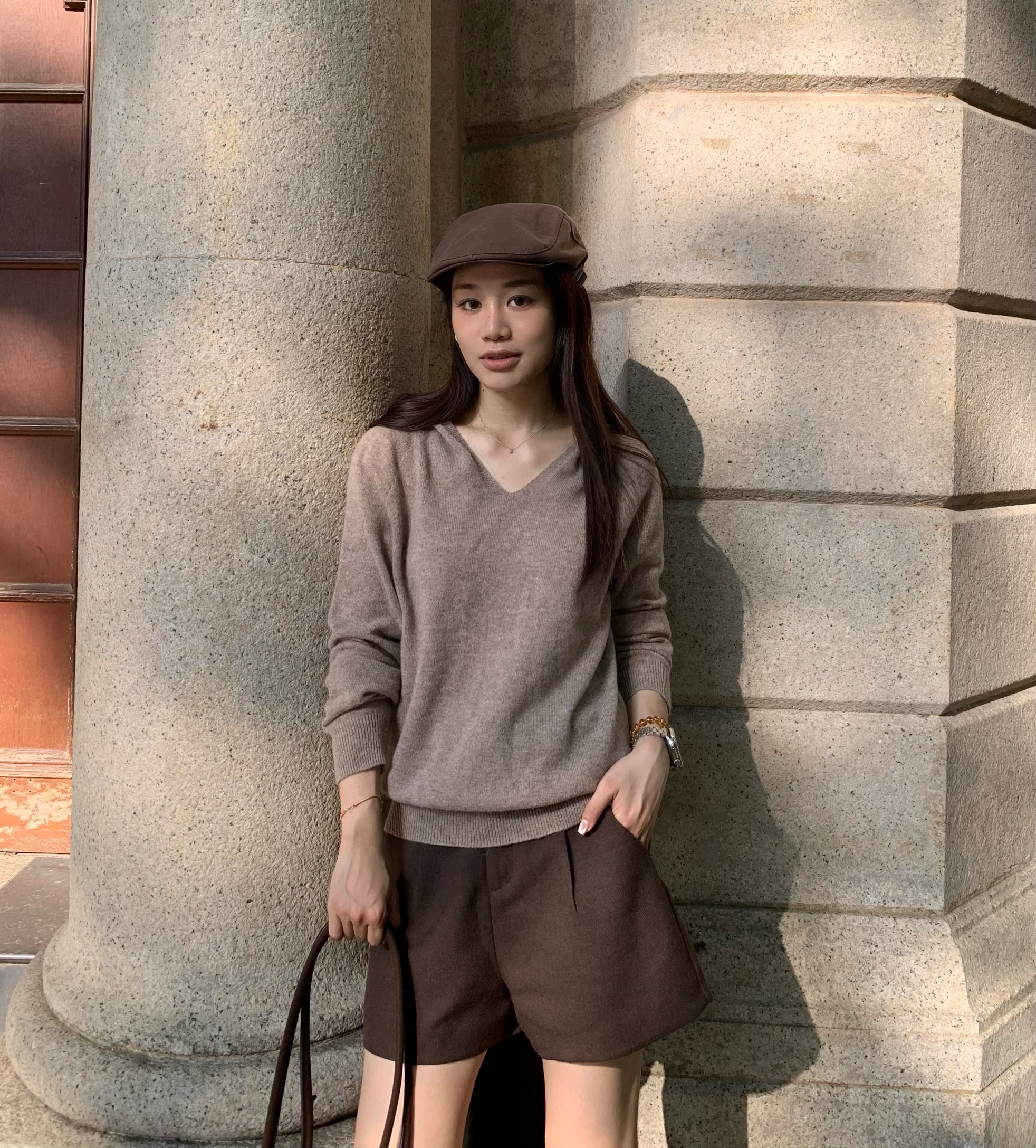 DAYANG【马德里假日】秋冬简约百搭羊毛连帽衫92385