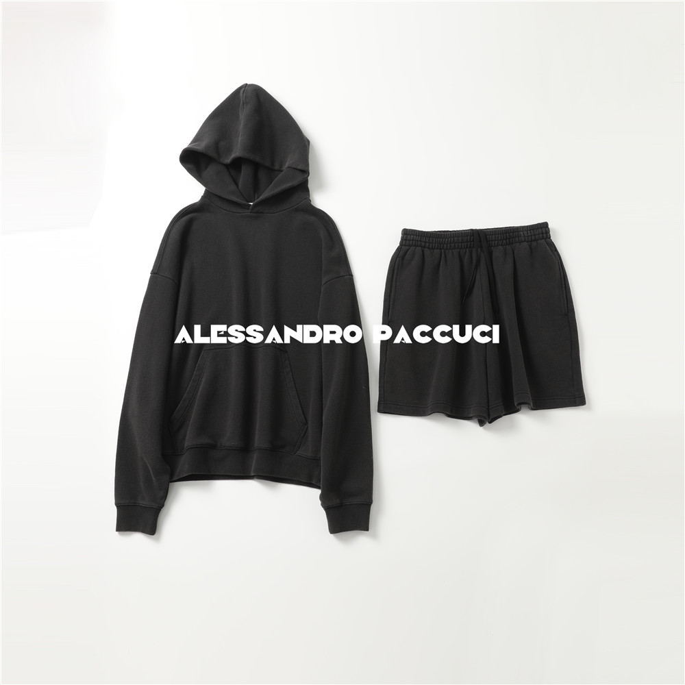 AP洛哥53135TW/53220KD【休闲拍档】纯棉起球风连帽卫衣/松紧腰短裤