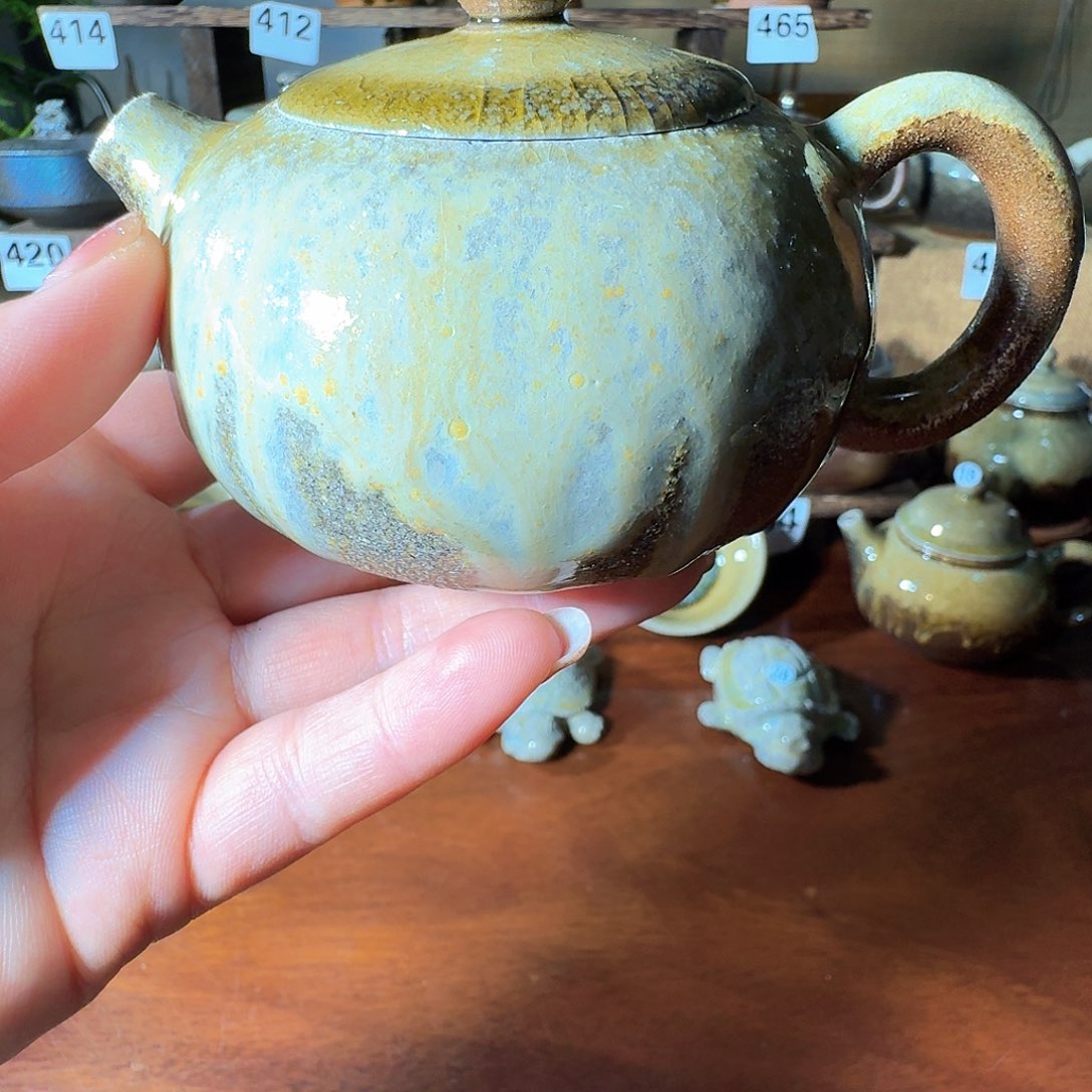 建水紫陶白泥柴烧壶微瑕