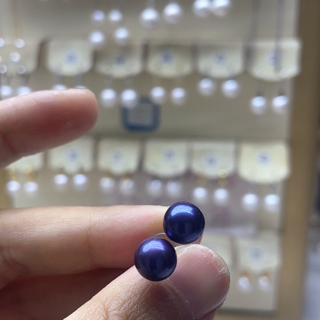 银S925镶嵌淡水珍珠耳饰