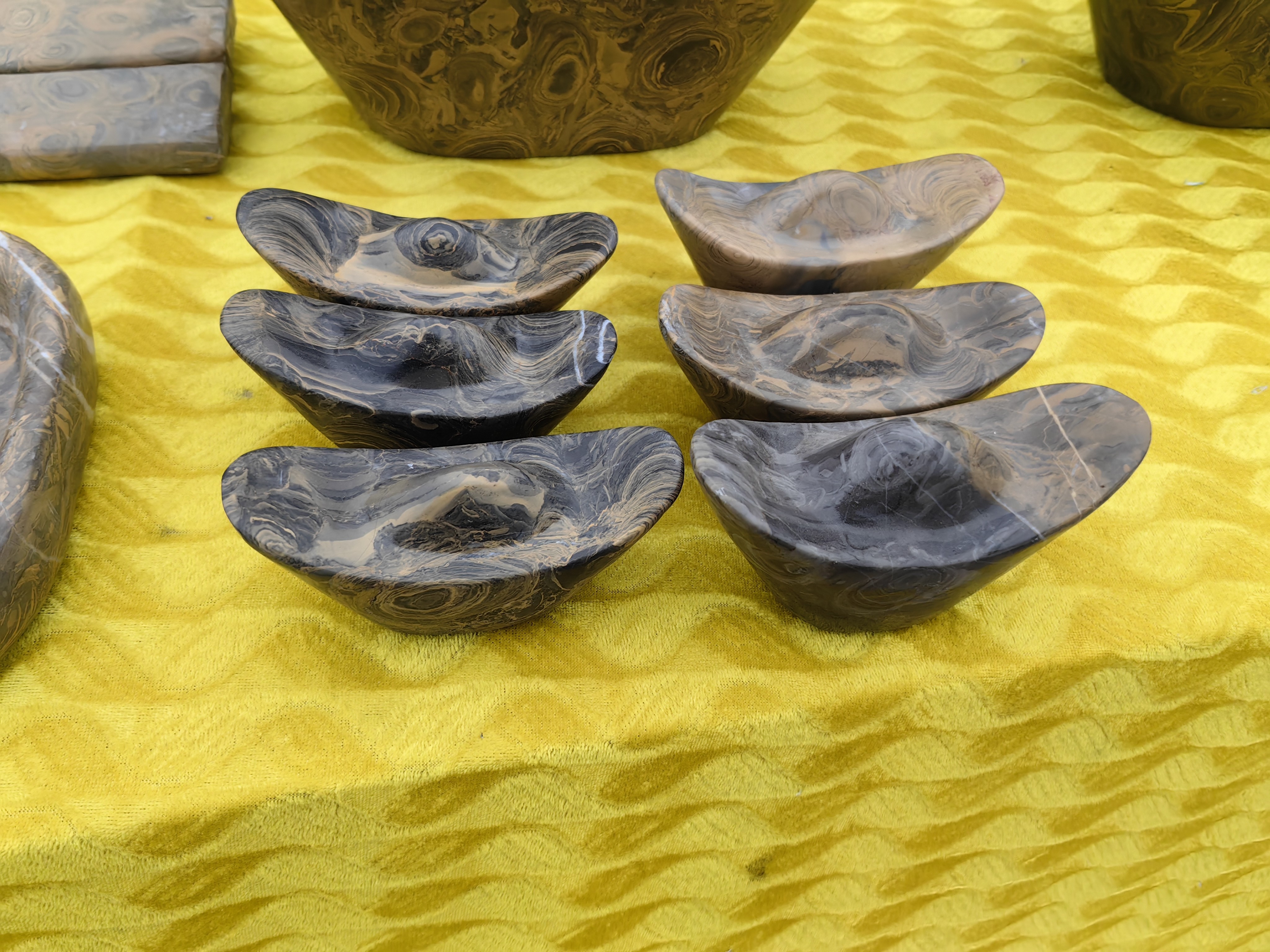 灵璧石金钱元宝6件