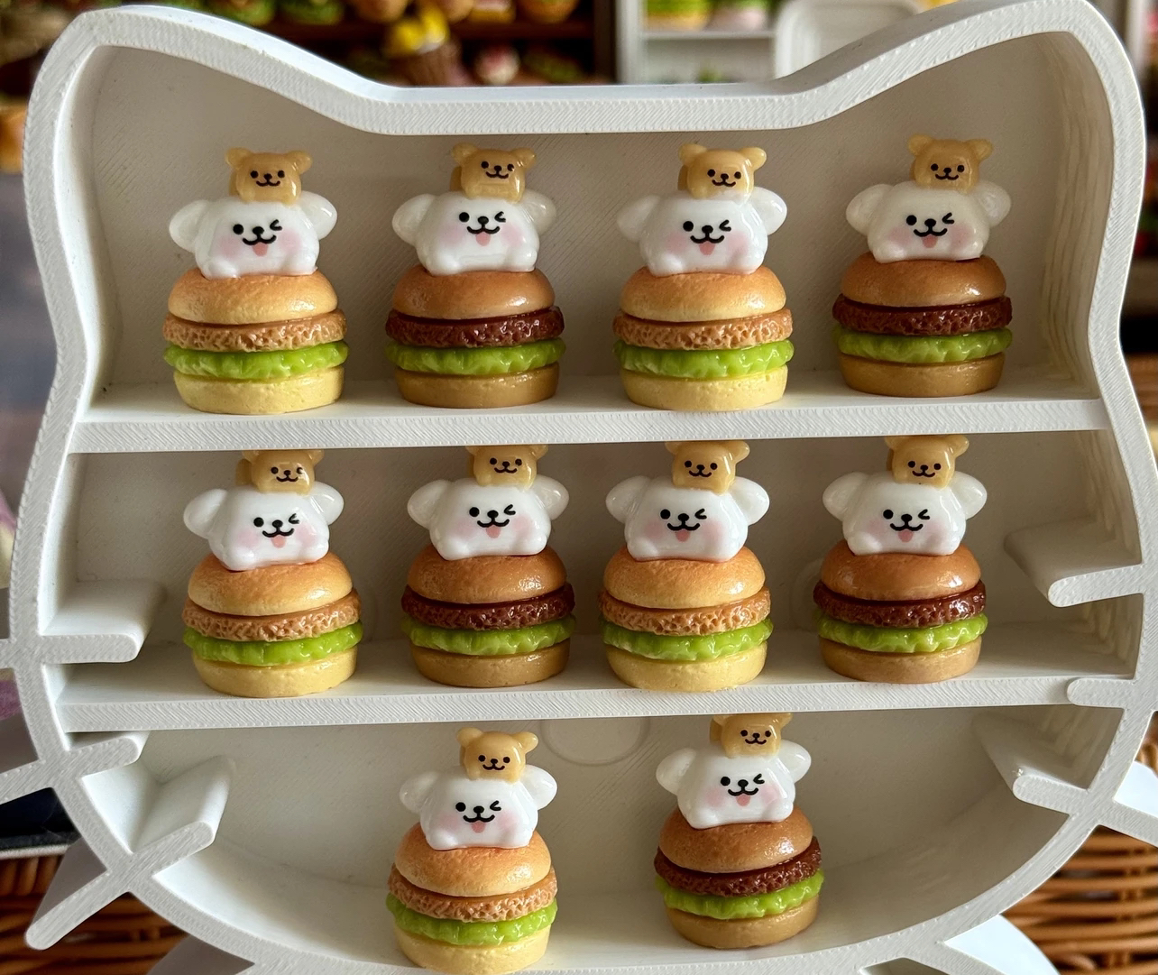 【泡芙】小狗汉堡树脂食玩配件