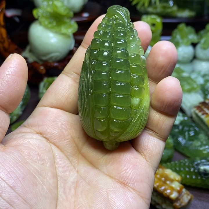 【闪购商品】蛇纹石玉岫玉手把件玉米未镶嵌
