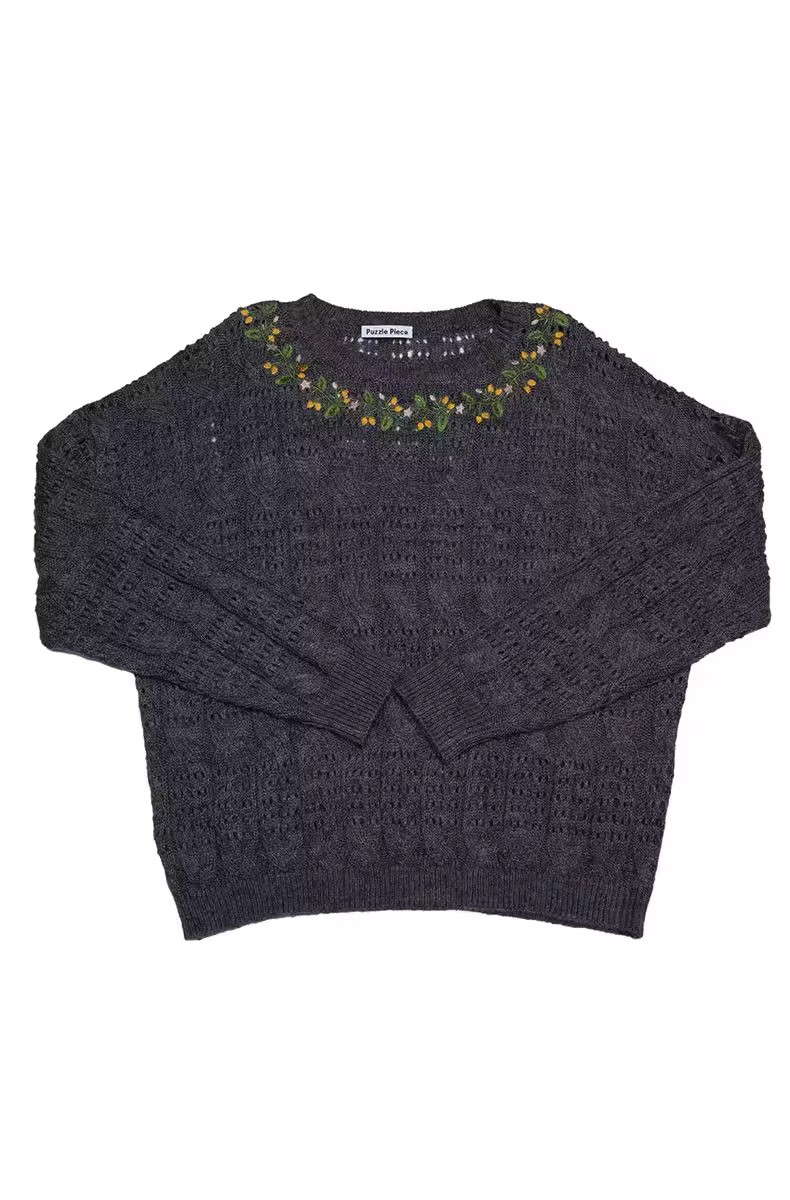 【茉舍】PUZZIEPIECE刺绣毛衣PP26PSKN152-980