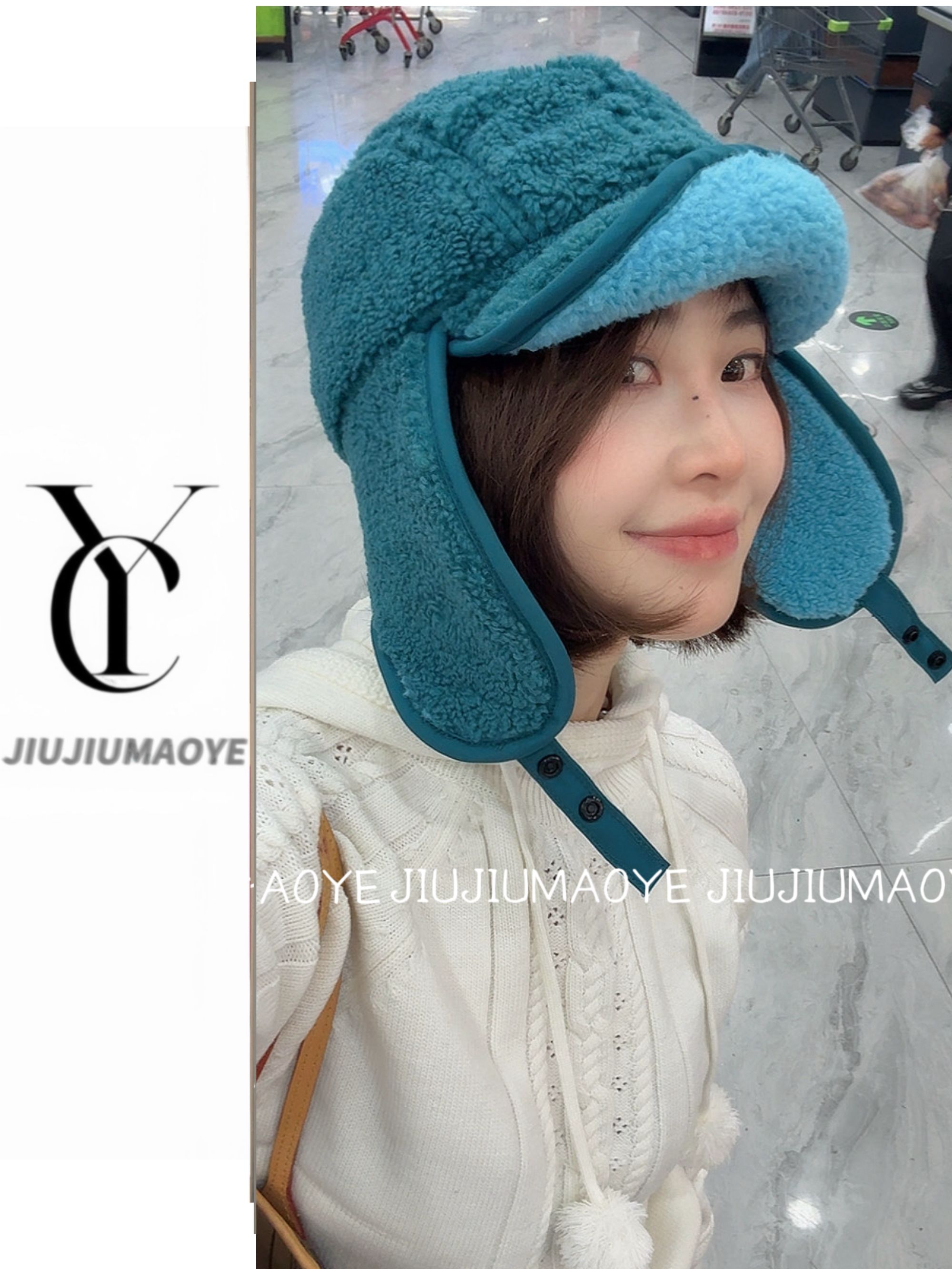 雷锋帽女帽子女款秋冬毛线脖套帽时尚秋冬韩版毛绒