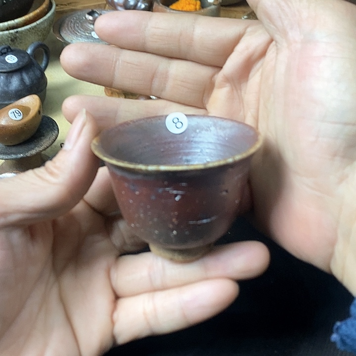 杯手工粗陶、柴烧茶器