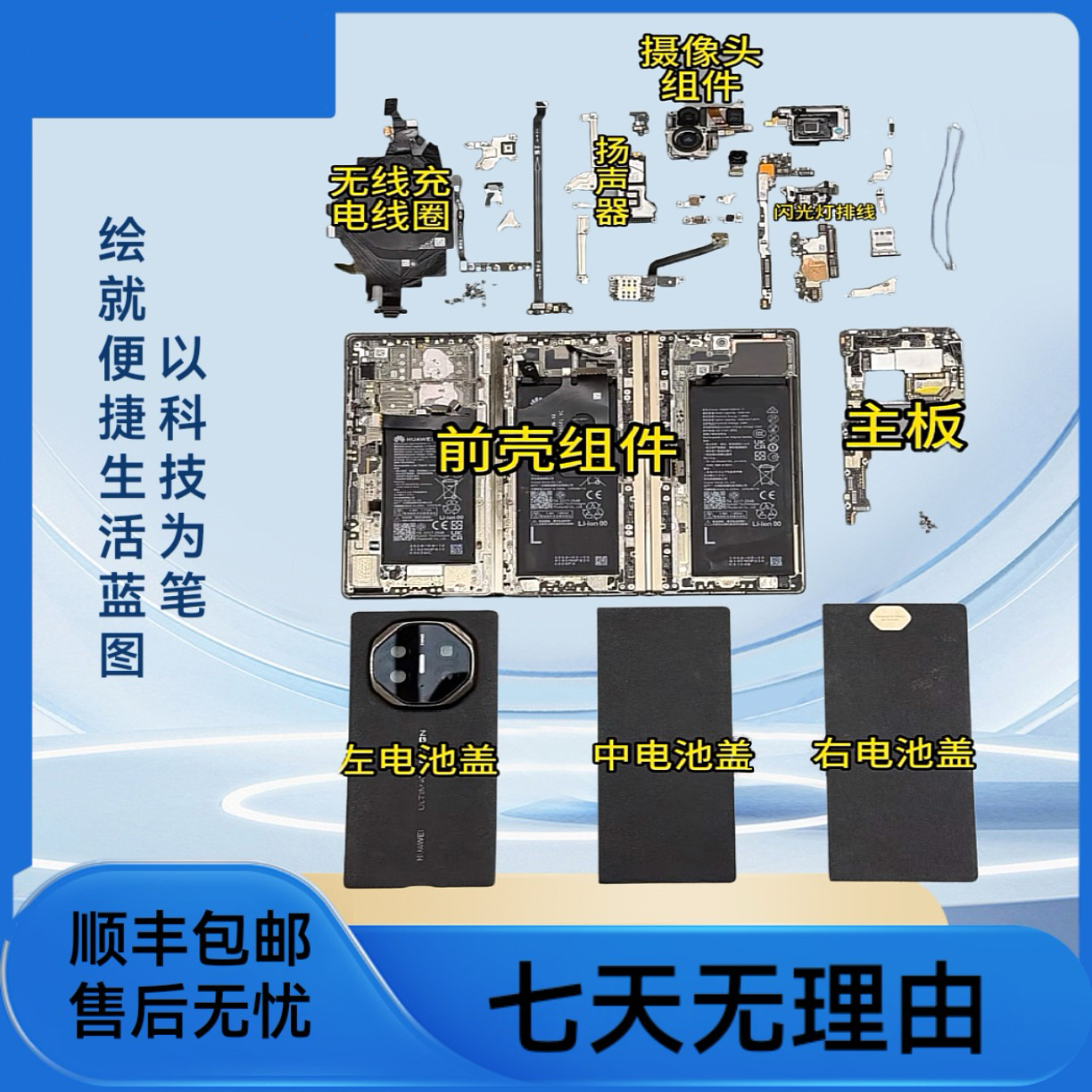 适用于原拆带框手机的中框屏幕电池配件