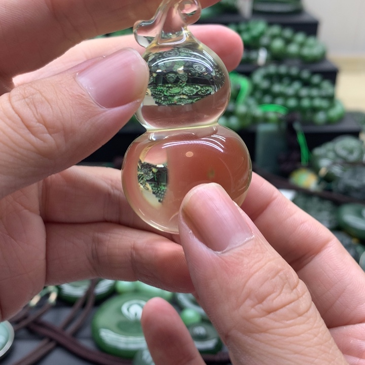 颈饰银S925镶嵌水晶水晶葫芦