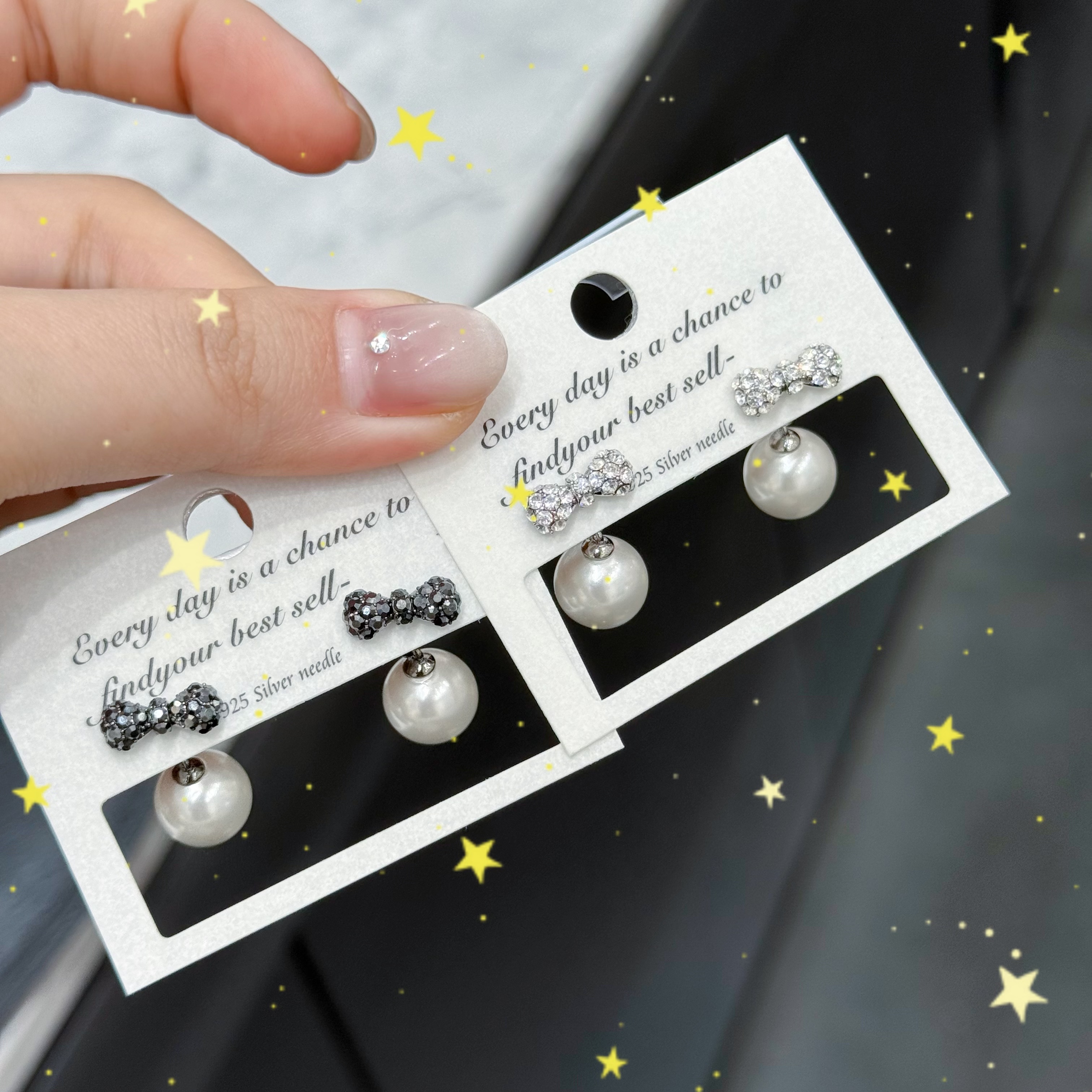 铜合金仿水晶耳饰 2387 超推荐！甜酷风秋冬上新时尚韩系耳环