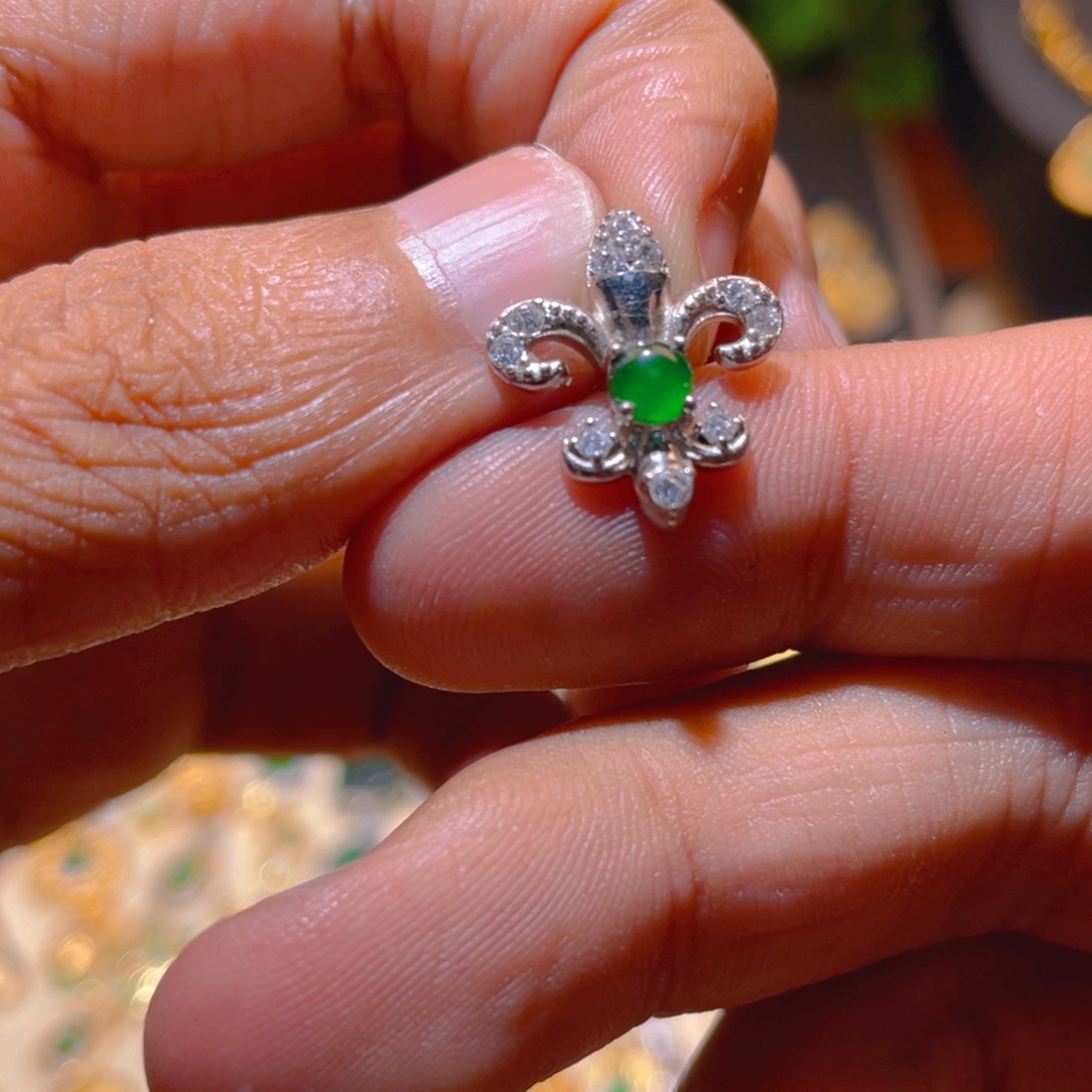 翡翠银S925镶嵌吊坠(不含链)