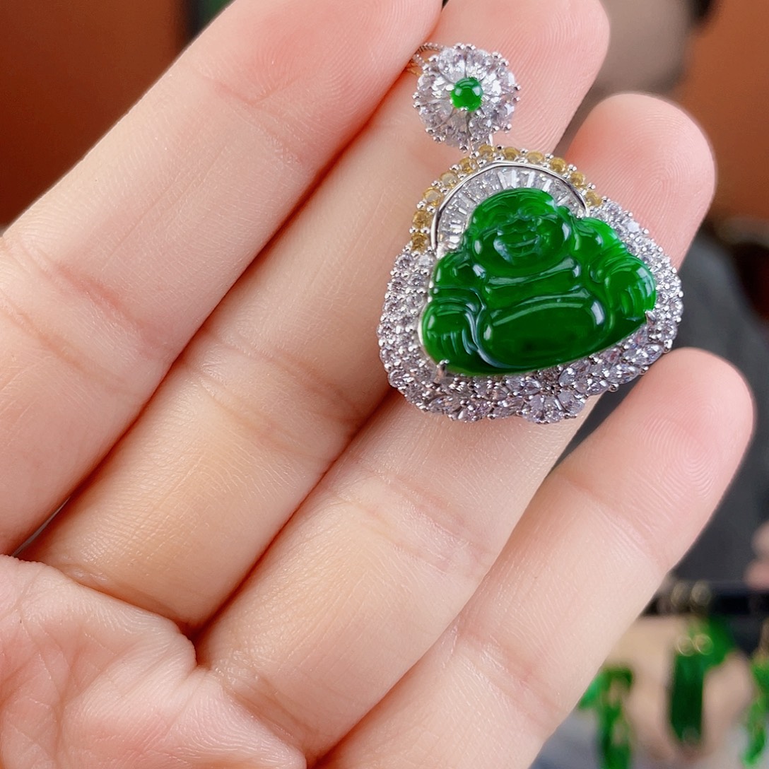 翡翠银S925镶嵌耳饰