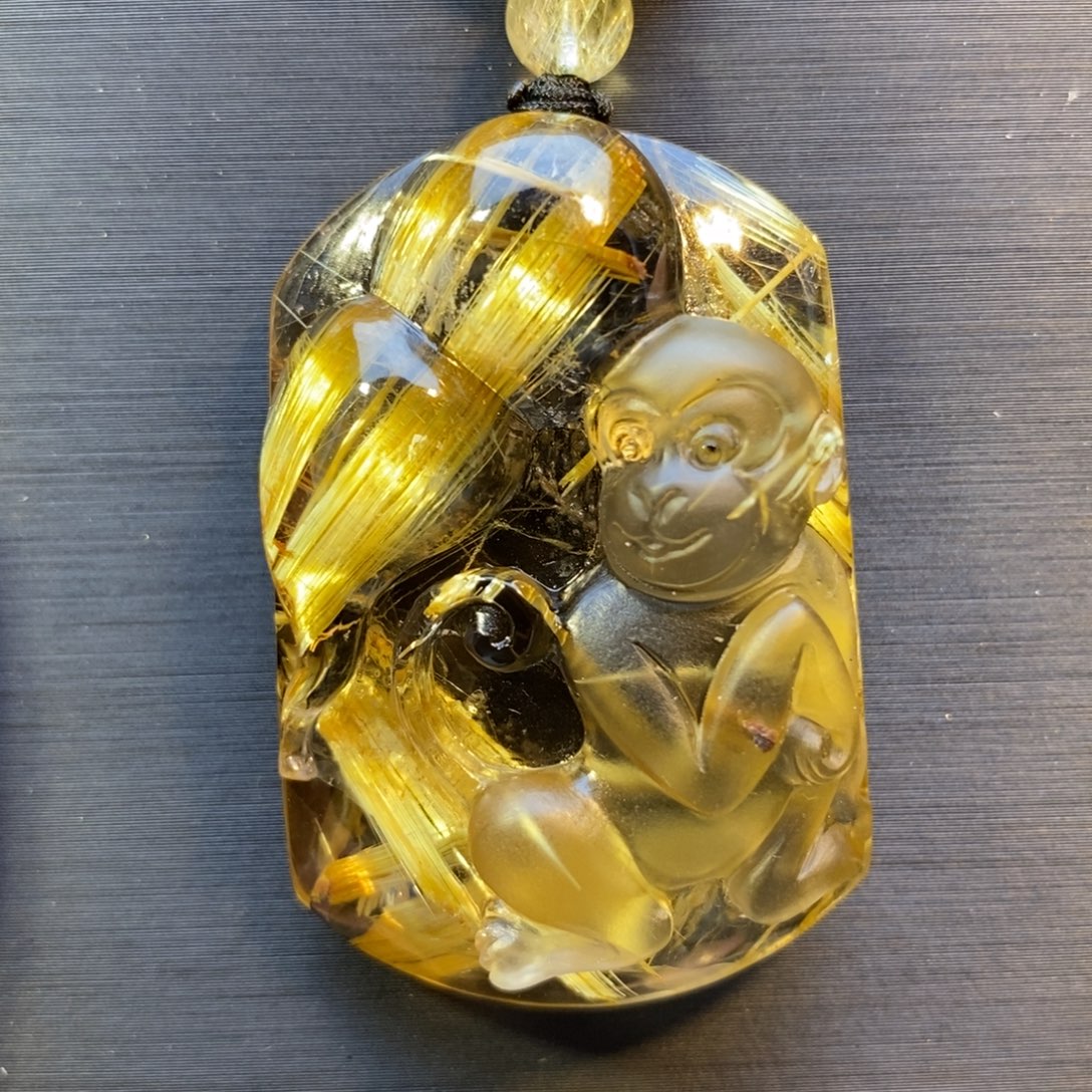 水晶颈饰未镶嵌钛晶生肖猴