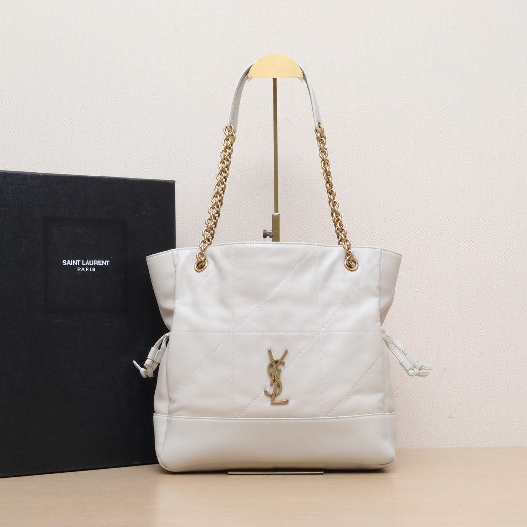 99新 YSL/圣罗兰 【活动黑黑】白色 金扣 复古 小号