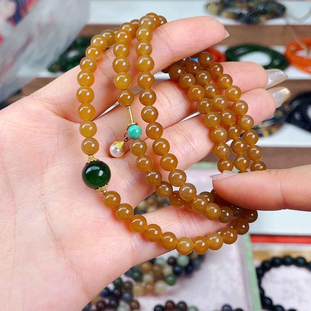 和田玉6mm全糖设计款三圈未镶嵌