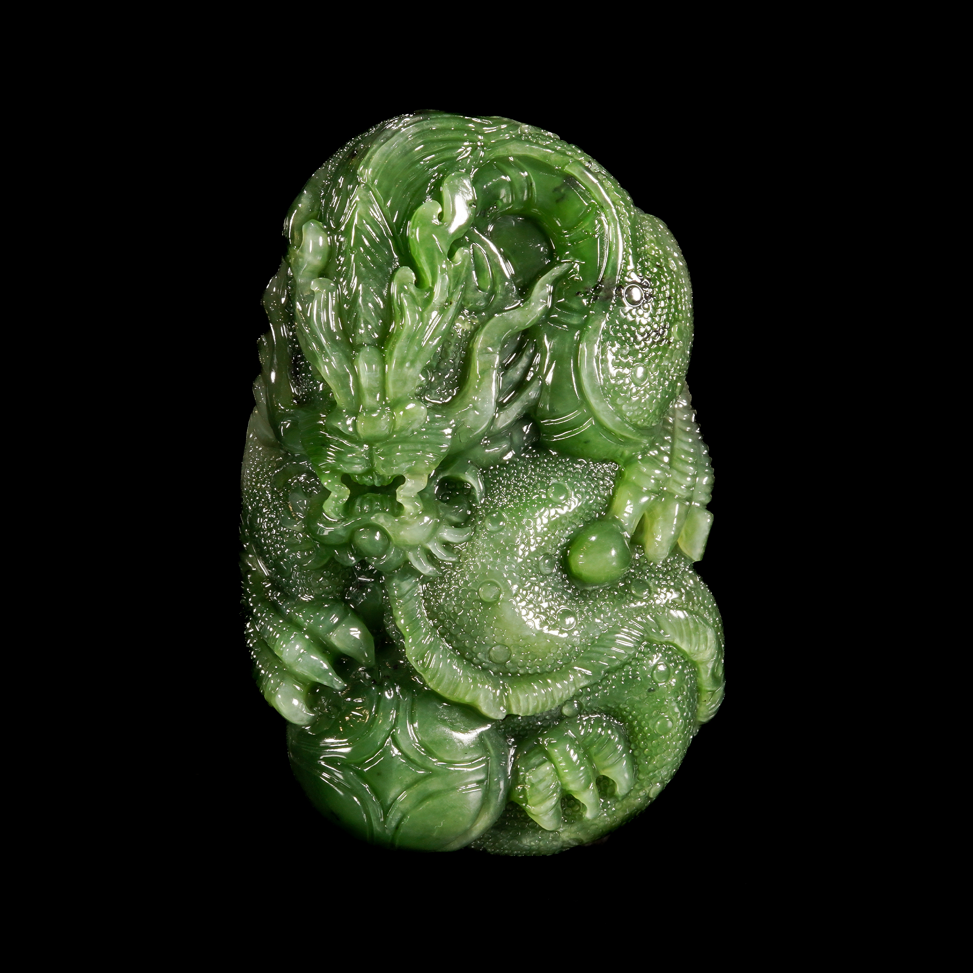 LOT.088和田玉龙纹暖手/X4592