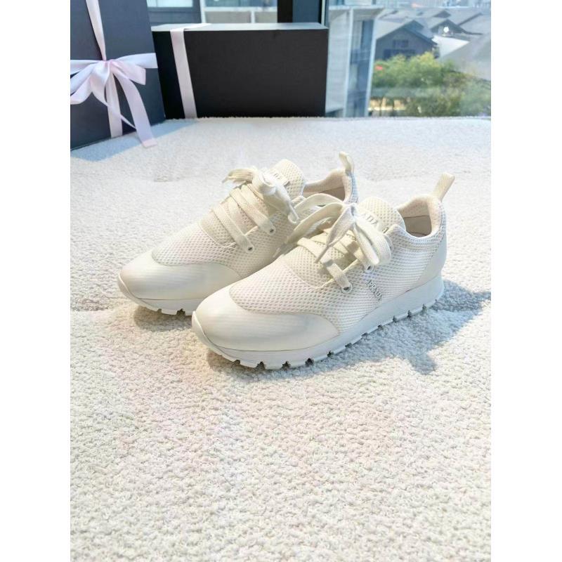95新 Prada/普拉达  aa3563 经典logo网面运动鞋 35.5码