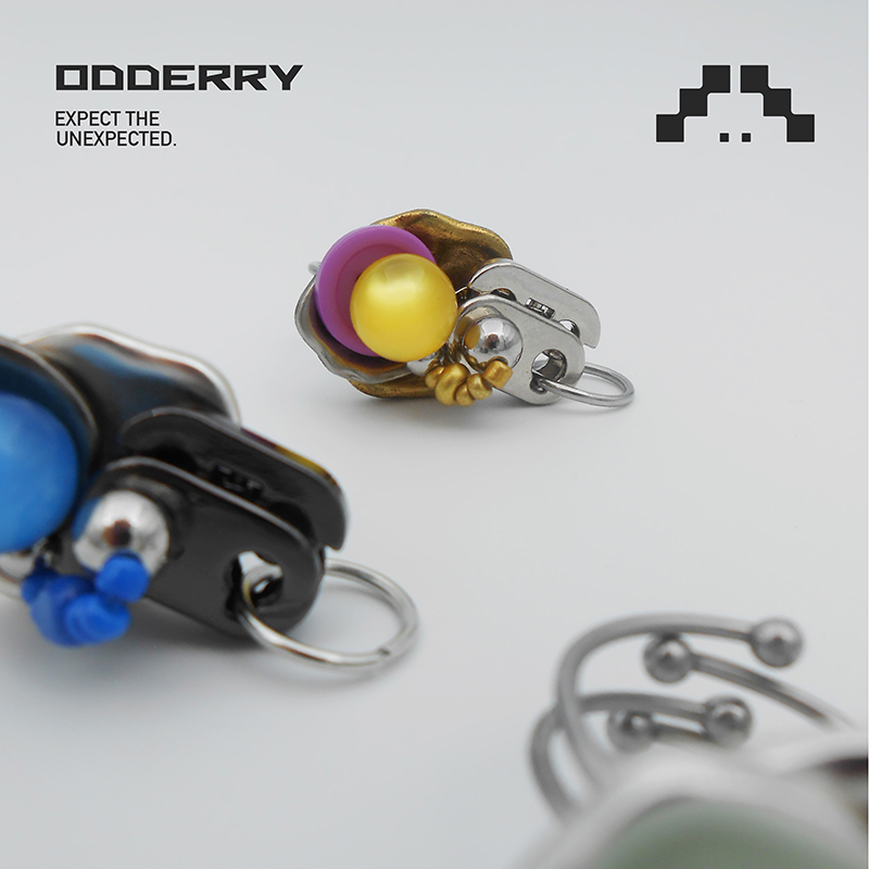 不锈钢戒指 ODDERRY·原创设计·小机器人充电系列·开口圈手工戒指