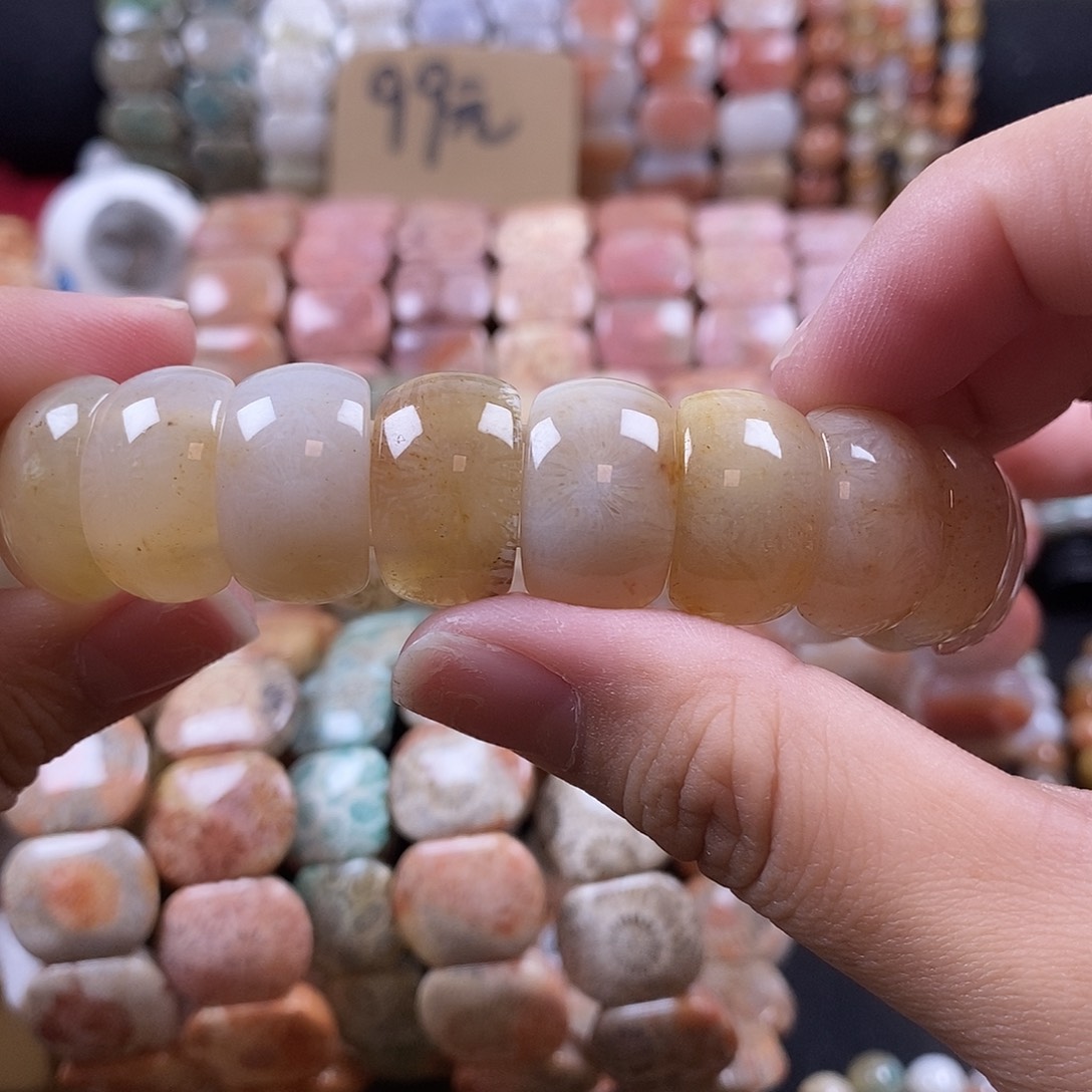 硅化珊瑚（珊瑚玉）未镶嵌手牌 高冰 永生花 9