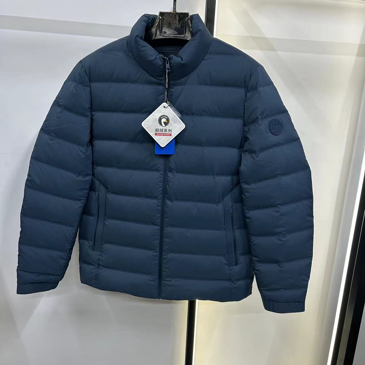 H-9  8775 90鹅绒羽绒服无痕热压男士休闲短款冬季新款保暖外套