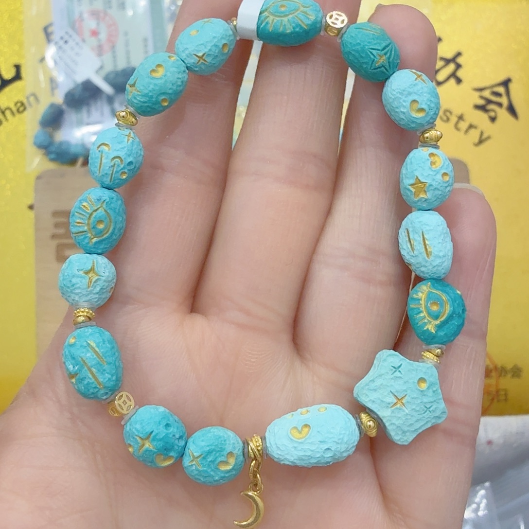 绿松石18K金镶嵌珠宝奇石