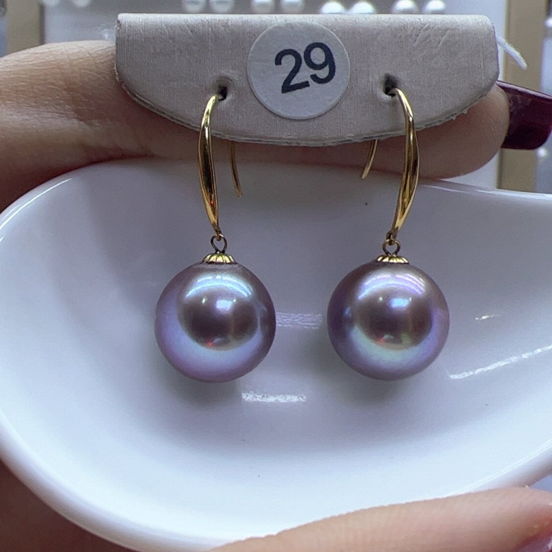 淡水珍珠耳饰18K金镶嵌