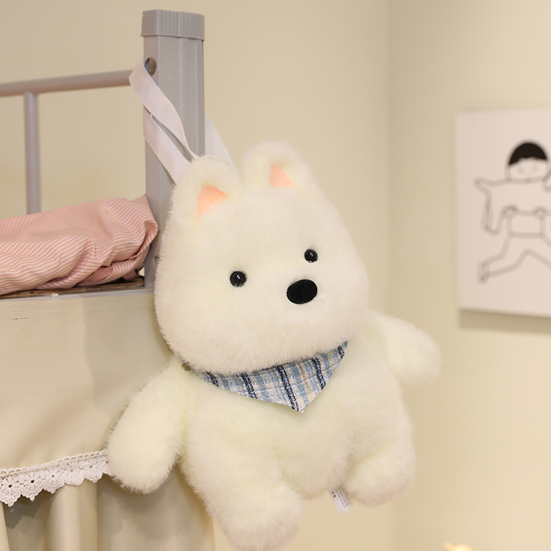 嘟嘟西高地背包春游包包收纳毛绒公仔可爱小包包D