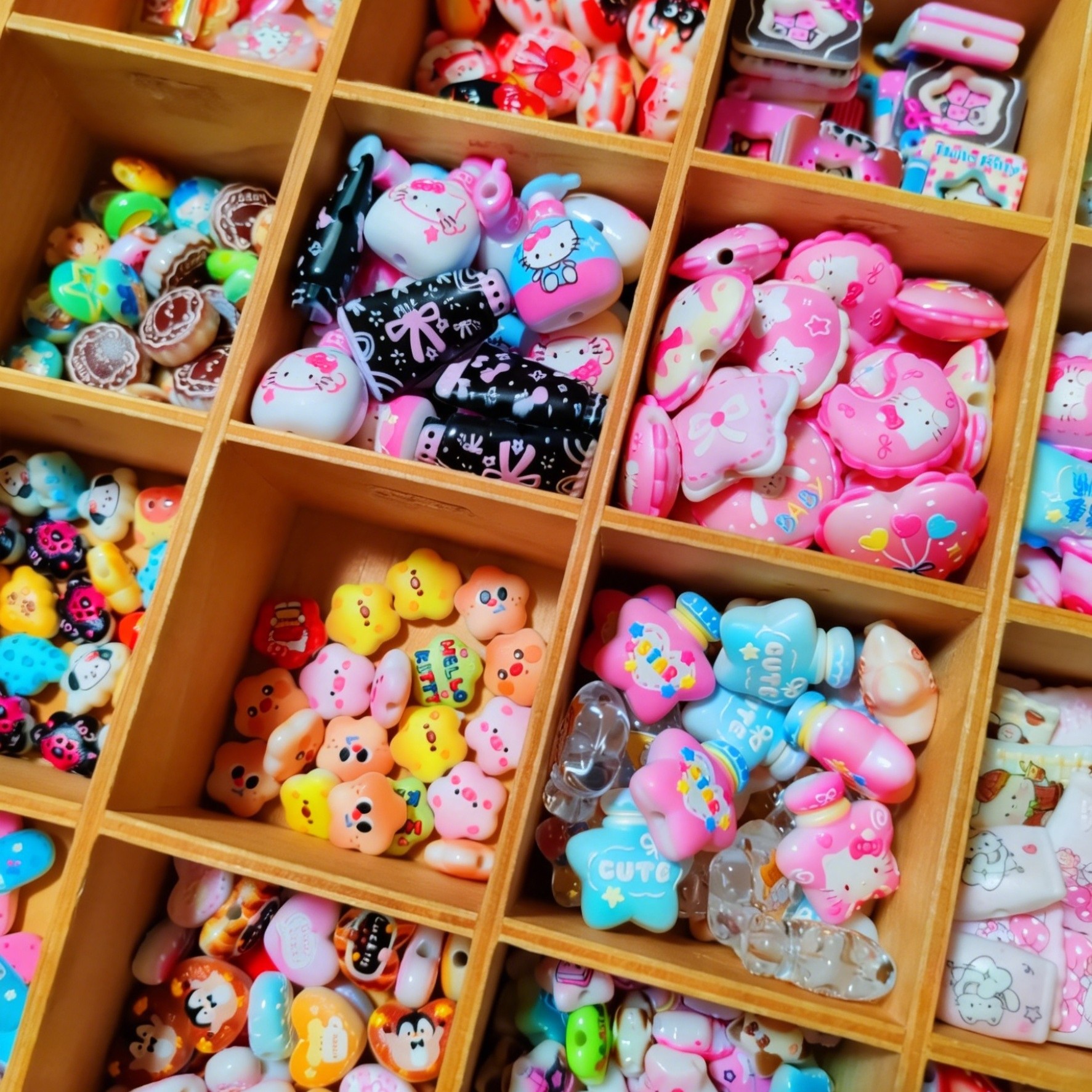 (补款可拍)串珠牌牌部分可串笔DIY饰品配件手绘批发散珠单珠珠子