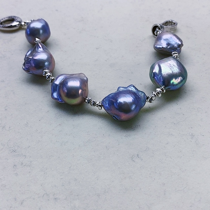 银S925镶嵌耳饰淡水珍珠