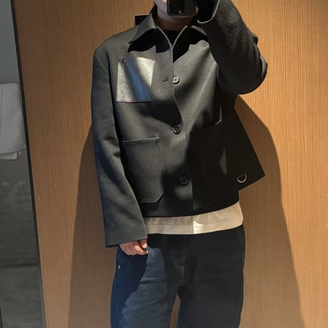 全新未使用 LOEWE/罗意威 羊毛工装休闲夹克50码