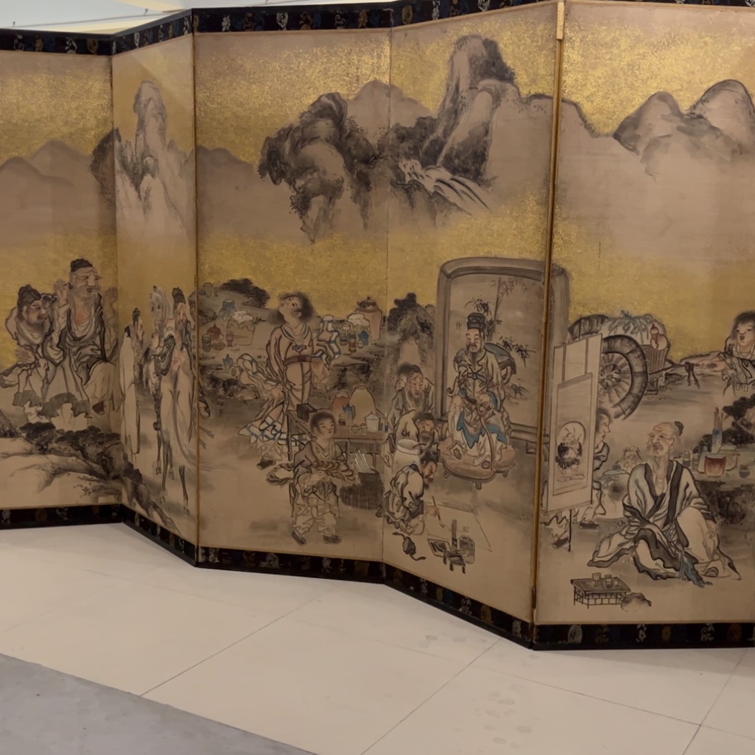 绘画屏风框画茶空间设计