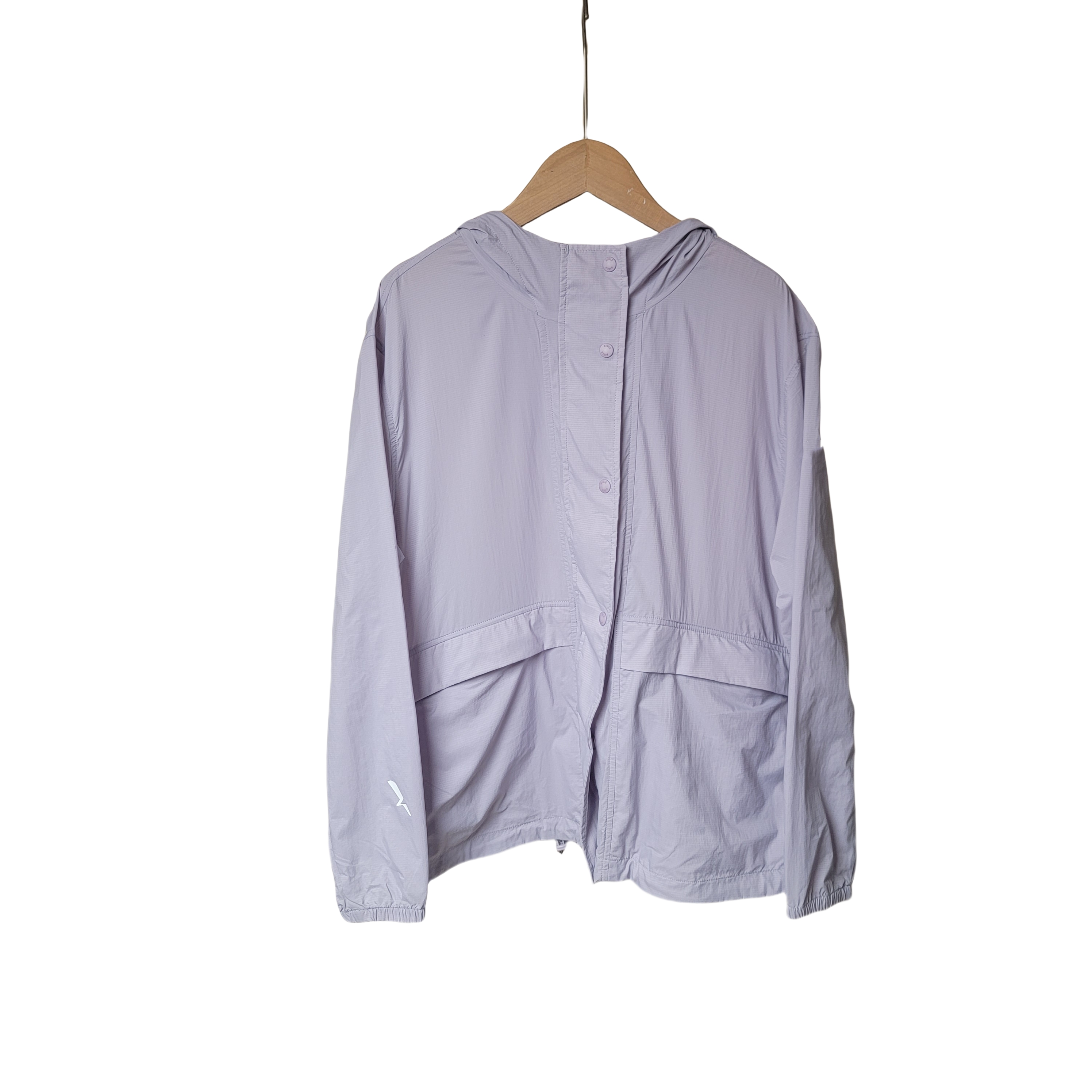 爱系春季女士烟紫色长袖连帽轻薄防晒外套