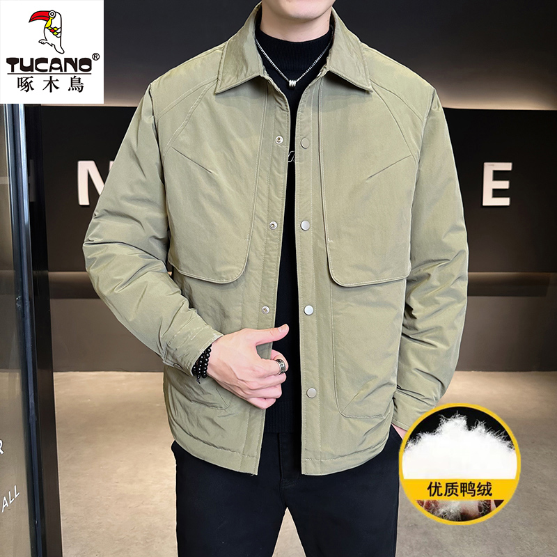 TUCANO/啄木鳥2025冬季优质鸭绒新款男装百搭时尚翻领加厚羽绒服
