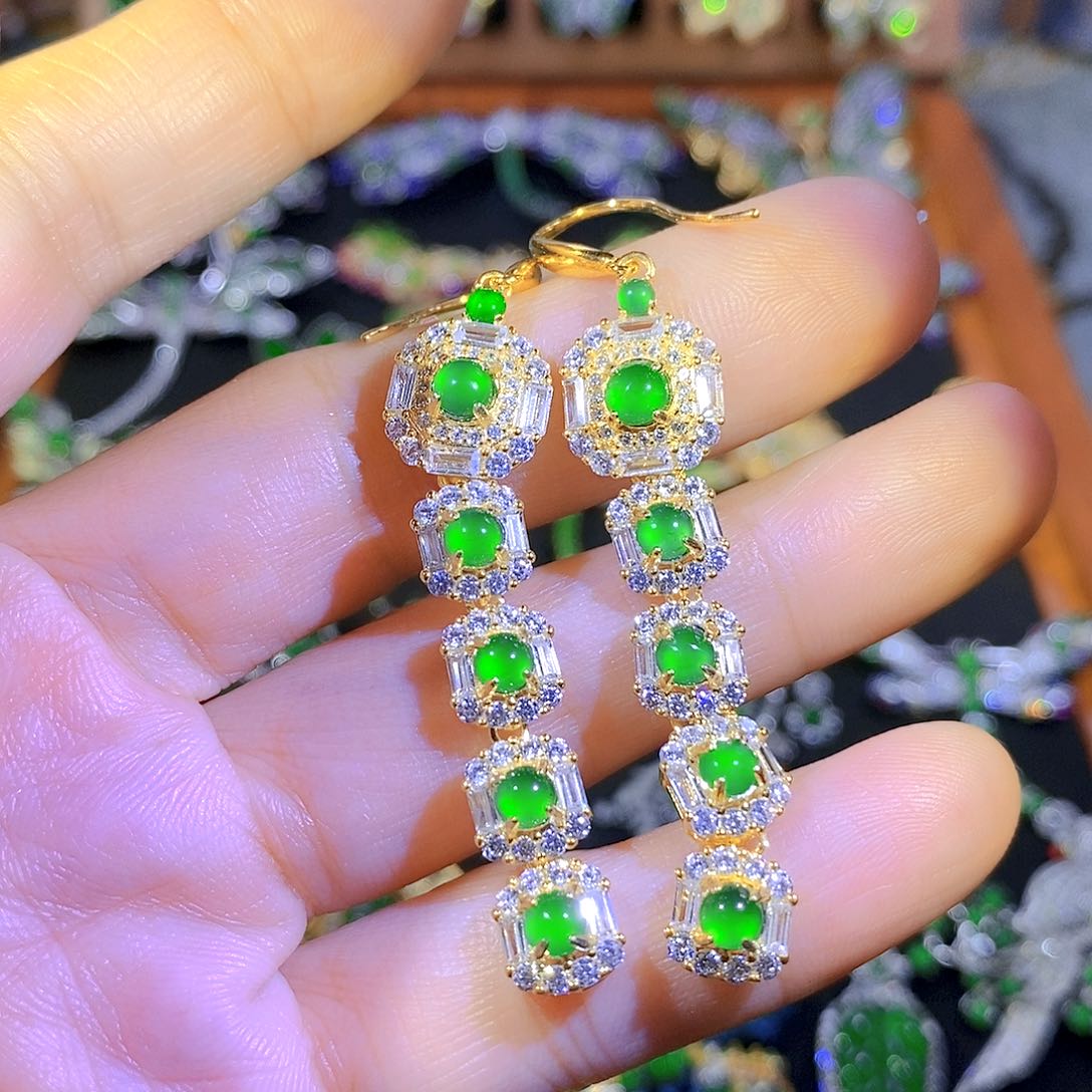 吊坠(不含链)银S925镶嵌翡翠