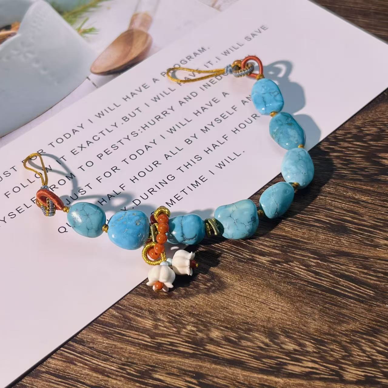 A3163-绿松石多宝手机链-时尚简单款