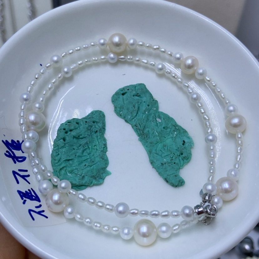 【闪购商品】淡水珍珠颈饰银S925镶嵌小*猪