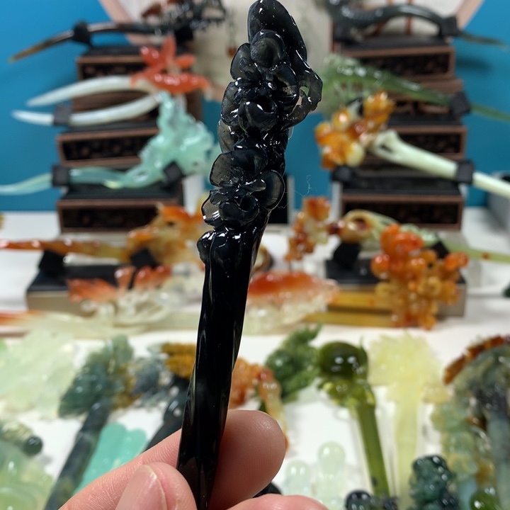 蛇纹石玉发簪未镶嵌