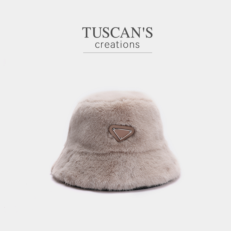 TUSCAN'S CREATIONS冬季时尚百搭毛绒保暖气质女帽子