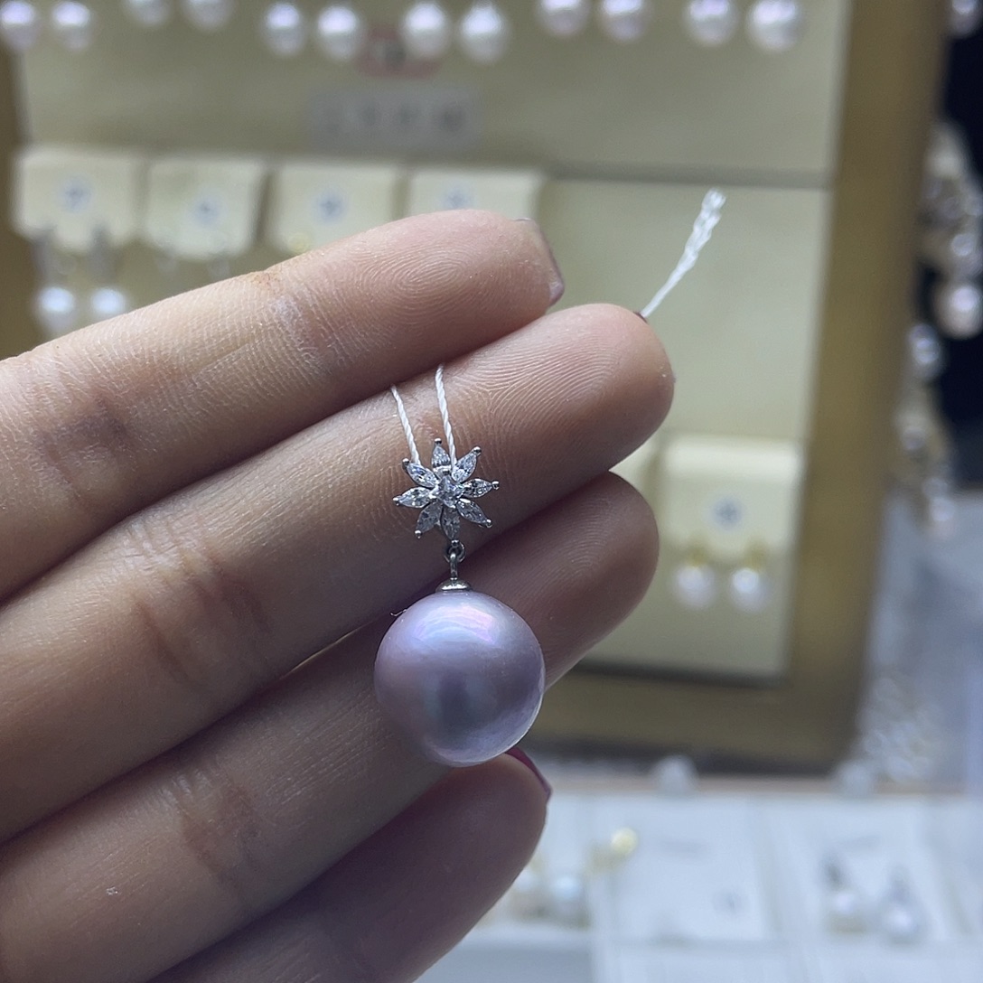 淡水珍珠颈饰银S925镶嵌