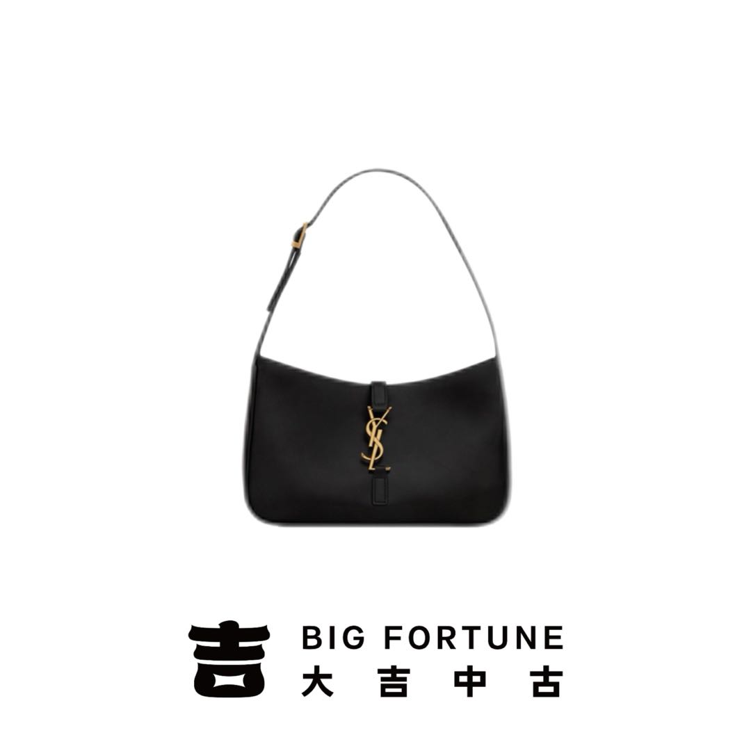 大吉中古/ysl圣罗兰黑金中号hobo单肩包