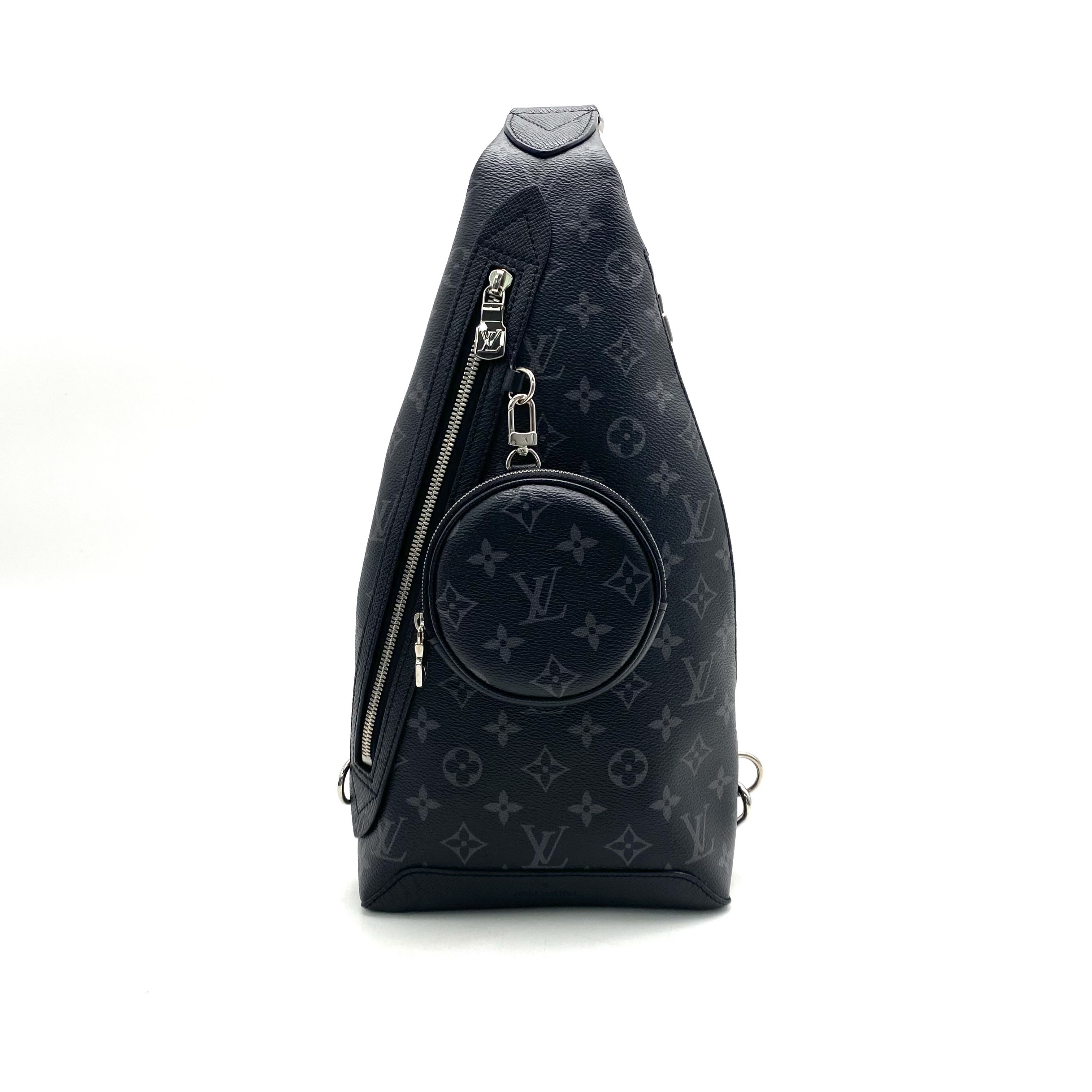 99新 LouisVuitton/路易威登  黑老花duo单肩包 尺寸20/42