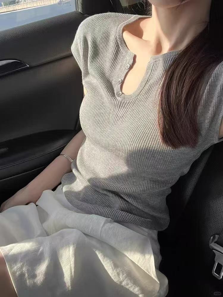 01-50(需直播间实时下单）美式短袖夏季修身新款显瘦设计辣妹T恤