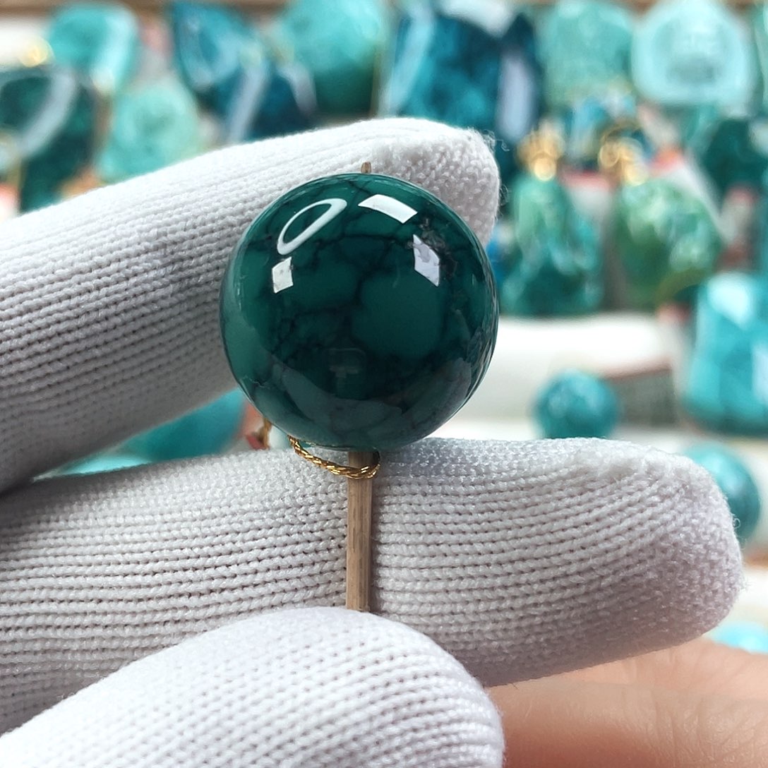 绿松石未镶嵌车挂直径18.5