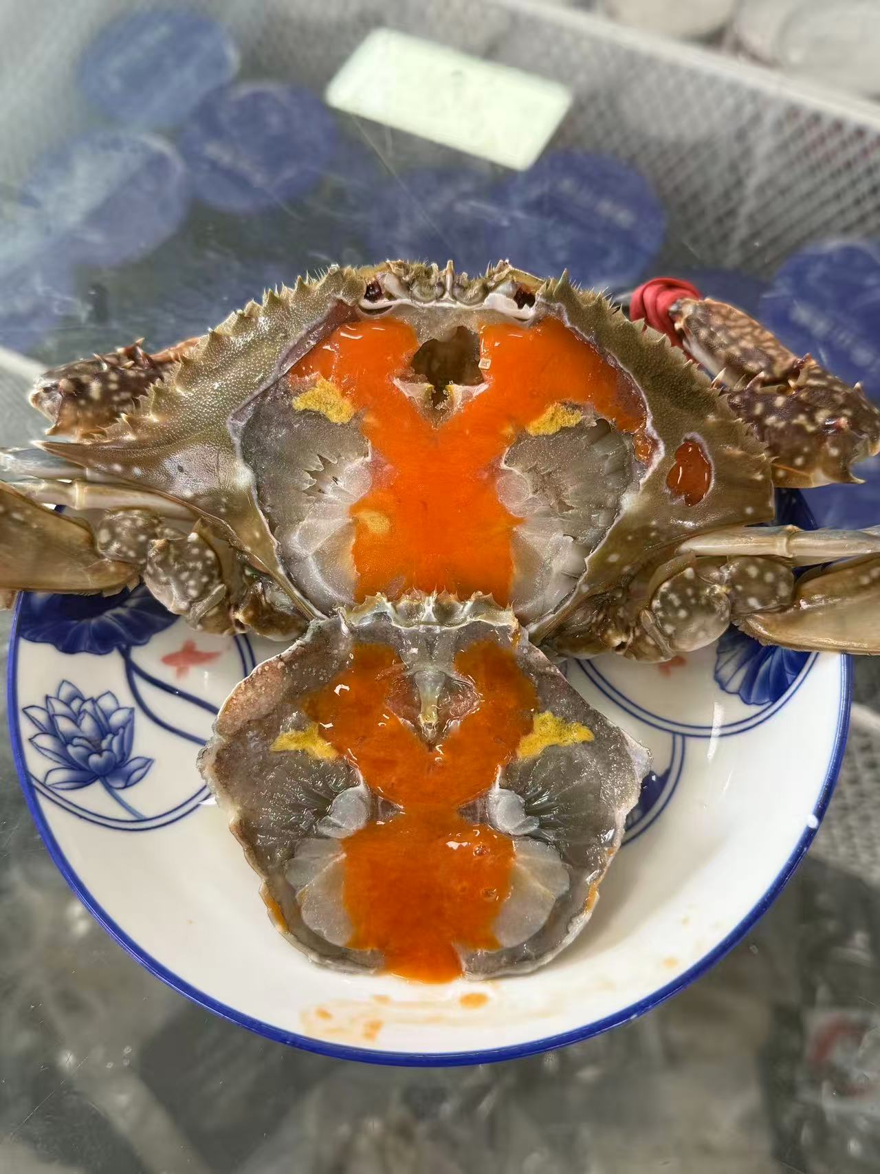 冻品红膏飞机呛蟹，咸淡适中，活蟹腌制，顺丰包邮